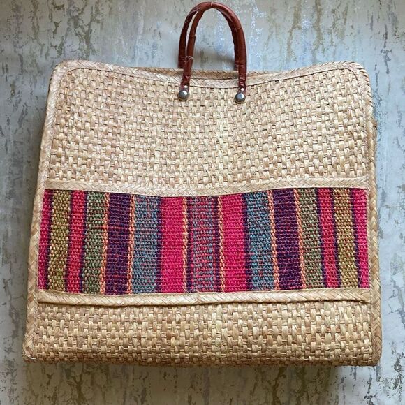 Wicker Mexico oversized woven beach bag overnight - Picture 11 of 11